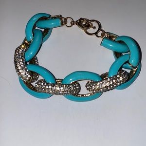 Turquoise pave link bracelet